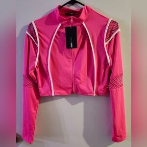 Pink Long Sleeve Crop Jacket